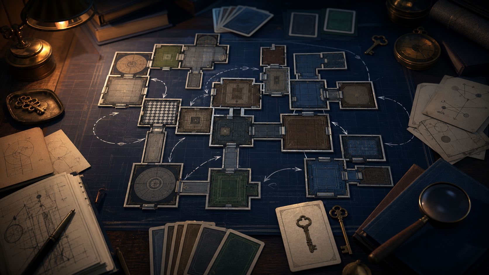 Site-original puzzle exploration guide cover. No copied screenshot, logo, UI, storefront image, or promotional art.