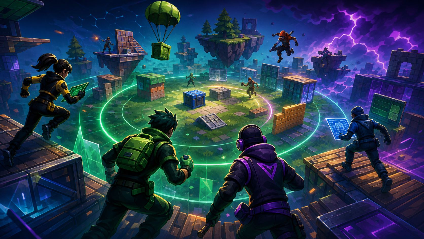 Site-original editorial guide cover for Games Like Fortnite. No copied screenshot, logo, UI, storefront image, or promotional art.