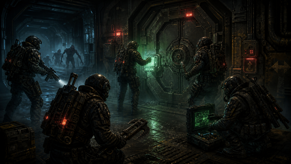 Site-original related game cover for GTFO. No copied screenshot, logo, UI, or promotional art.