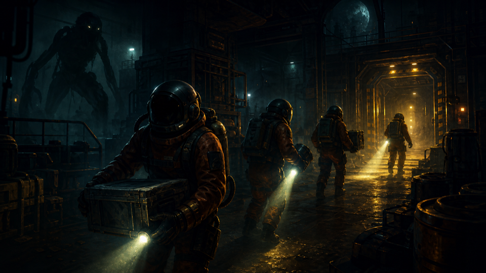Site-original related game cover for Lethal Company. No copied screenshot, logo, UI, or promotional art.